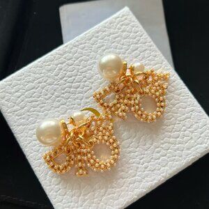 Dior gold earrings